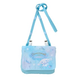 Sanrio 102199 Pocket Pouch with Shoulder Bag, Cinnamoroll, Personal Goods, Polyester, Approx. Width 5.5 x Depth 0.4 x Height 4.7 inches (14 x 1 x 12 cm), Includes Name Space Inside for Children