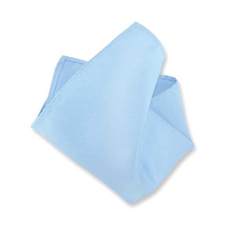 Color sólido Hankerchief bolsillo cuadrado pañuelo pañuelos para hombre, Celeste