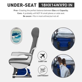 TIAWOLT 16 Inch Underseat Carry on Luggage With Wheels Weekender Overnight Business Travel Bag Suit cases Mini Suitcases with Wheels Under Seat Bag for Airlines,Blue