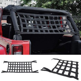 Dyda6 Mesh Cargo Net, Comfort Elastic Auto Roof Hammock Top Rest Bed Net Waterproof Cargo Cover Net for 07-18 Jeep Wrangler YJ TJ JK JKU JL JLU, Heavy Duty Oxford
