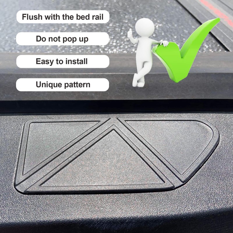 JKCOVER Bed Rail Stake Pocket Covers Compatible with Chevy Silverado/GMC