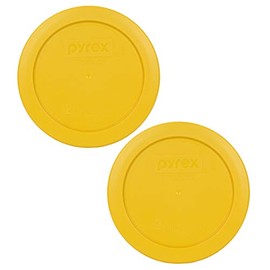 Pyrex 7200-PC 2-Cup Butter Yellow Food Storage Replacement Lid (2-Pack) - Made in USA