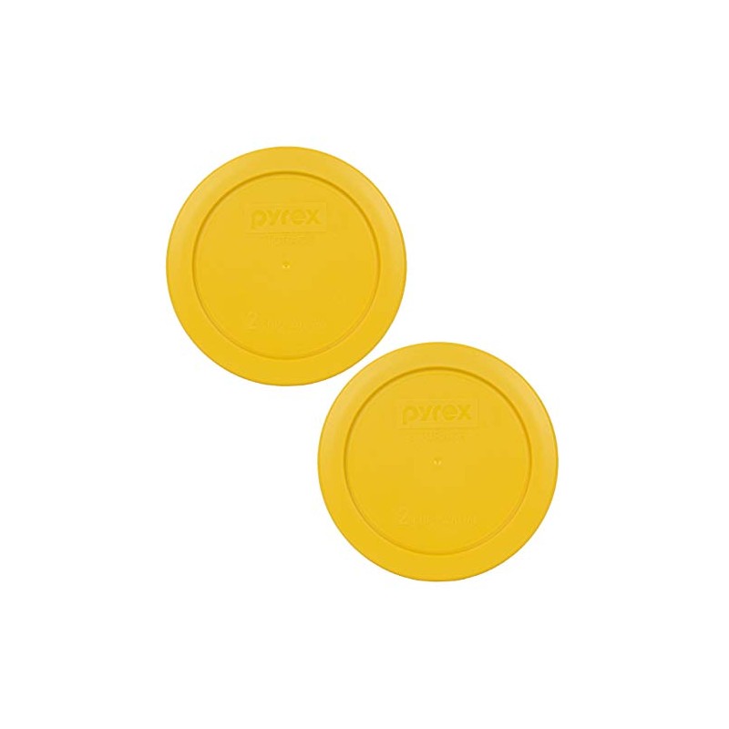Pyrex 7200-PC 2-Cup Butter Yellow Food Storage Replacement Lid (2-Pack)