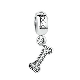 ABAOLA Dog Bone Charm 925 Sterling Silver Dog Paw Charms for Bracelets (dog bone)