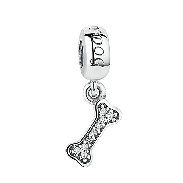 ABAOLA Dog Bone Charm 925 Sterling Silver Dog Paw Charms