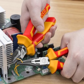 INGCO 3Pcs 1000V VDE Insulated Plier Set, 8" Insulated Combination Pliers, 6" Insulated Long Nose Pliers, 6" Insulated Diagonal Cutting Pliers HIKPS28318