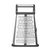 HENDI Square Grater, 4-Sided, with Container, Non-Slip Base, Fine, Medium,