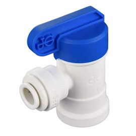 John Guest 1/4 Inch x 1/4 Inch Female Elbow Shut-Off Valve, NPTF Thread, Push to Connect Plastic Plumbing Fitting, PPSV500822WP