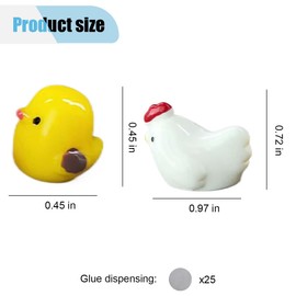 6PCS Mini Chickens Car Dashboard Decors, Funny Car Rearview Mirror Ornament, Cute Hen Chicks Car Dash Decorations, Car Interior Accessories for Fairy Garden Landscape, Home, Office