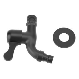 304 Stainless Steel, Mount Tap Garden Water Faucet Stainless Outside Faucet Black Wall 1/2 for Bathroom(Washing Machine)