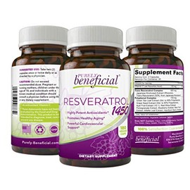 Resveratrol 1450 – Suplemento para 90 días - 0.05 onzas de potentes Antioxidantes y Trans-Resveratrol.