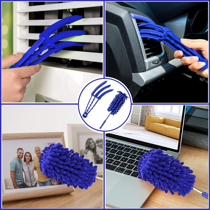 Buysenton Microfiber Duster, 8PCS Feather Duster with 100 Inch Telescoping