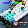 Snpurdiri 60% Wired Mechanical Gaming Keyboard (Black-White, Brown Switches)