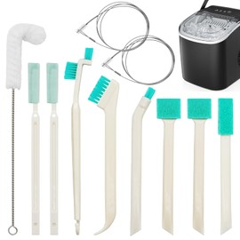 10 Pcs Ice Machine Cleaning Brush Kit, Ice Maker Cleaner Tools Set-2 Extra Long Pipe Drain Cleaners Brush, 9 Small Crevice Cleaning Brushes for Cleaning Ice Machine Crevice in Tight Spaces