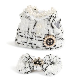 Doll Clothing Set,Tweed Dress for 17cm Dolls(No Doll), Luxury Chic Style Set Accessories Cute Princess Kawaii Outfits White Crown