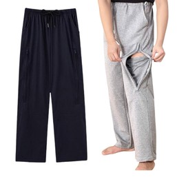 KUMUROETA Catheter Leg Bag Pants for Men/Women,Pants for bedridden Patients,Catheter Clothing,Cotton Pants for Urine Bags After Surgery,Drainage Bags Can Be Hidden in Pants