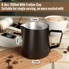 HULISEN 6.8oz/200ml Milk Pitcher, Stainless Steel Espresso Latte Steaming Frothing