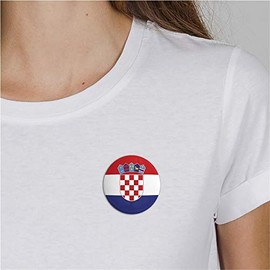 Hellweg Druckerei Button Badge Croatia Flag Balkans Island Flag Badge Gift Idea Badge Pin, Metal