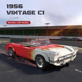 Optic Axis 1956 Chevylet F1 Inspired Diecast Car Model Toy -Hotwheels Classic Car Building kit Set for Boys 8-14, Vintage Lowrider Brick Hot Wheels，Exclusive Car Model Set for Formula One Enthusiasts