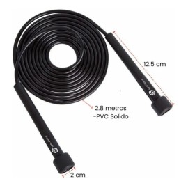 Cuerda Para Saltar Sportisimo - Ajustable Ejercicio Brincar Color Negro