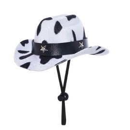 choyaxo Dog Cowboy Hat The Black and White Dalmatian Costume Mini Dog Cowboy Costume for Small Pet Dogs Cat Party Accessories (Small)
