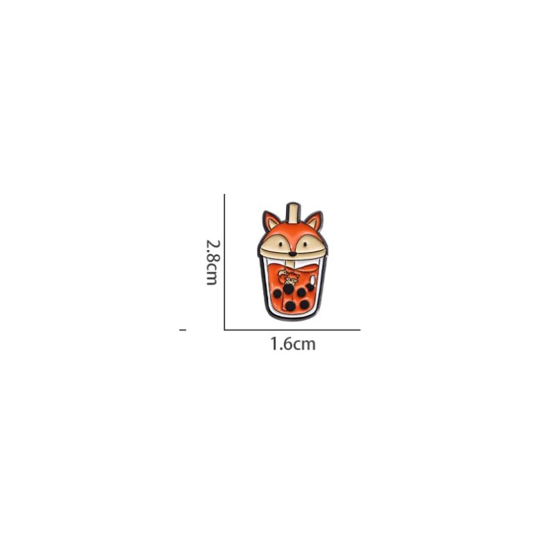 Pack of 4 Bubble Tea Badges Bubble Tea Pin Shiba
