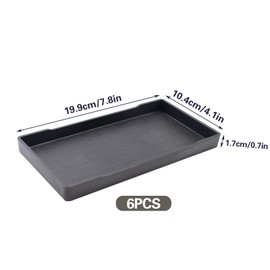 Pack of 6 Plastic Tip Trays for Restaurants Check Holder Guest Check Presentation Tray for Bars, Hotels, Cash, Credit Cards, Bills 20 x 10 x 2.1 cm