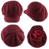 PESAAT Winter Women Knitted Hat Warm Lined Beret Hats Woman