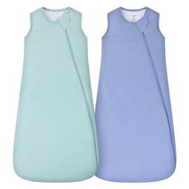 HAPIU Unisex Rayon Made from Bamboo Baby Sleep Sack TOG 1.0, 2-Way Zipper YKK, Wearable Blanket Baby,6-18 Months,Sage&Blue