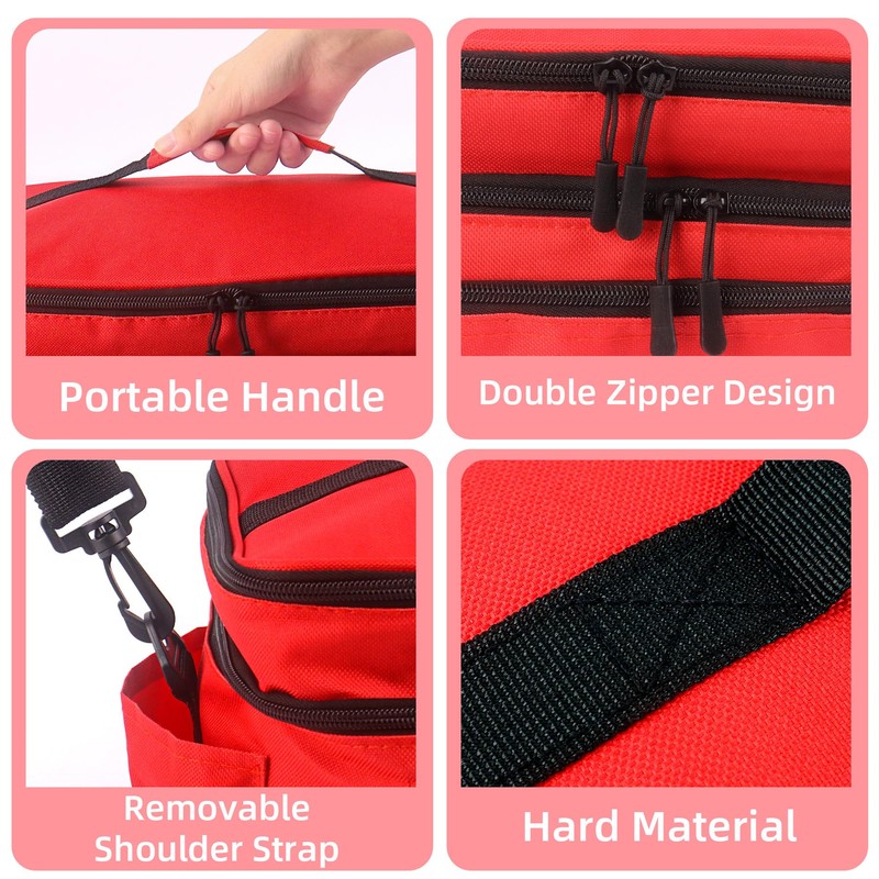 Dmnnlp First Aid Bag Empty Large 16x8.3x7 inch with Adjustable