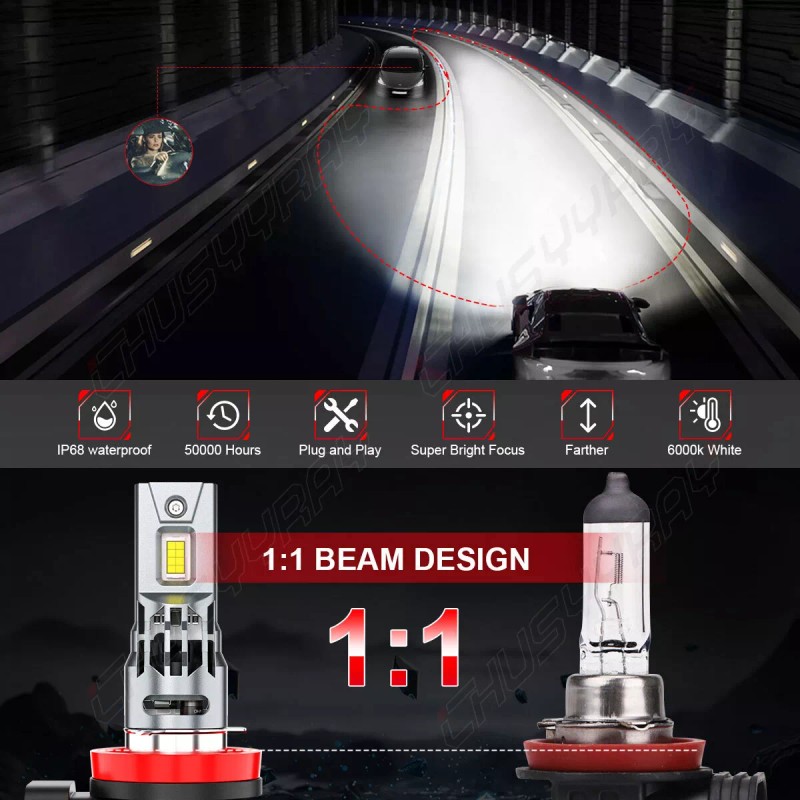 CHUSYYRAY H11 CSP LED Headlight High Low Beam Bulbs Kit