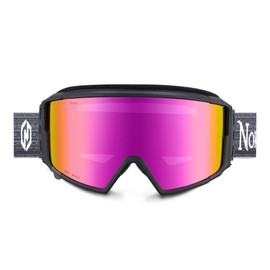 Nordik ODIN Ski Goggles - Interchangeable Lens Unisex Snow Winter Goggles(Matte Black/Pink Lens)