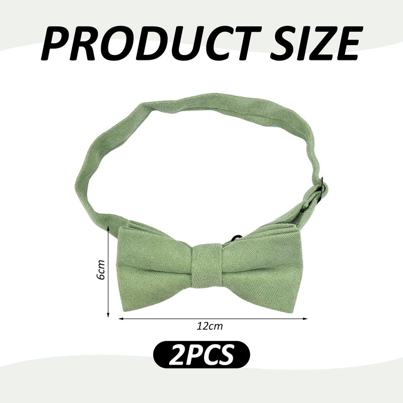 IDNVFY Pack of 2 Cotton Bow Tie, Adjustable Bow Tie,