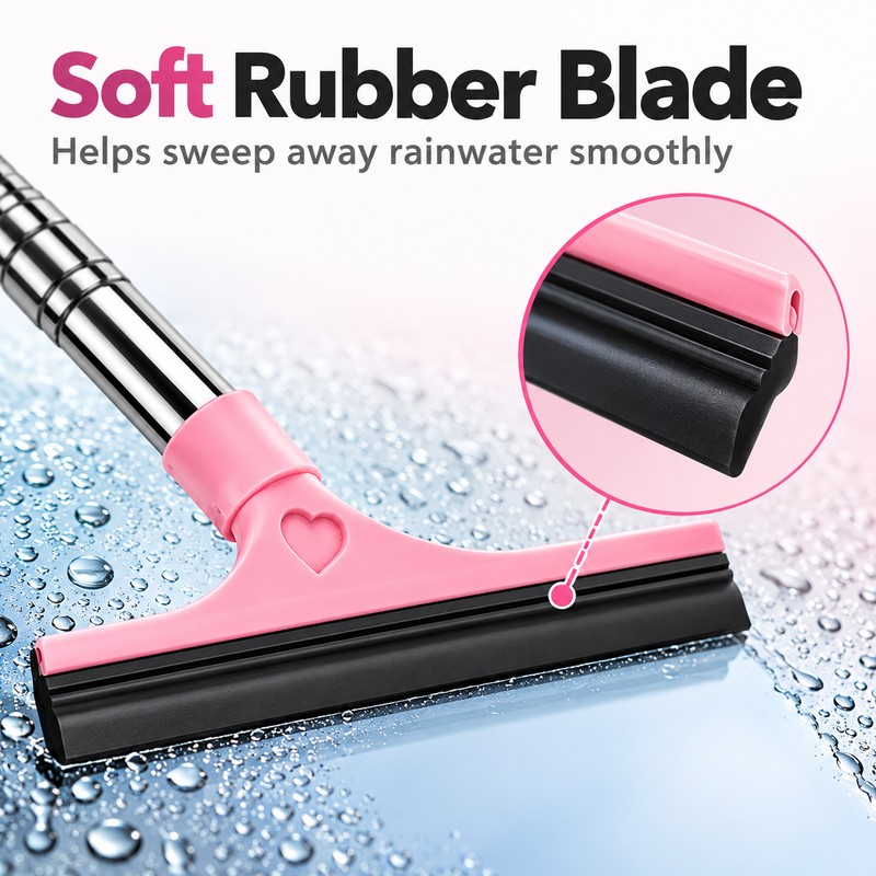 Extendable Car Mirror Squeegee for Rainwater Removal – Retractable Rubber