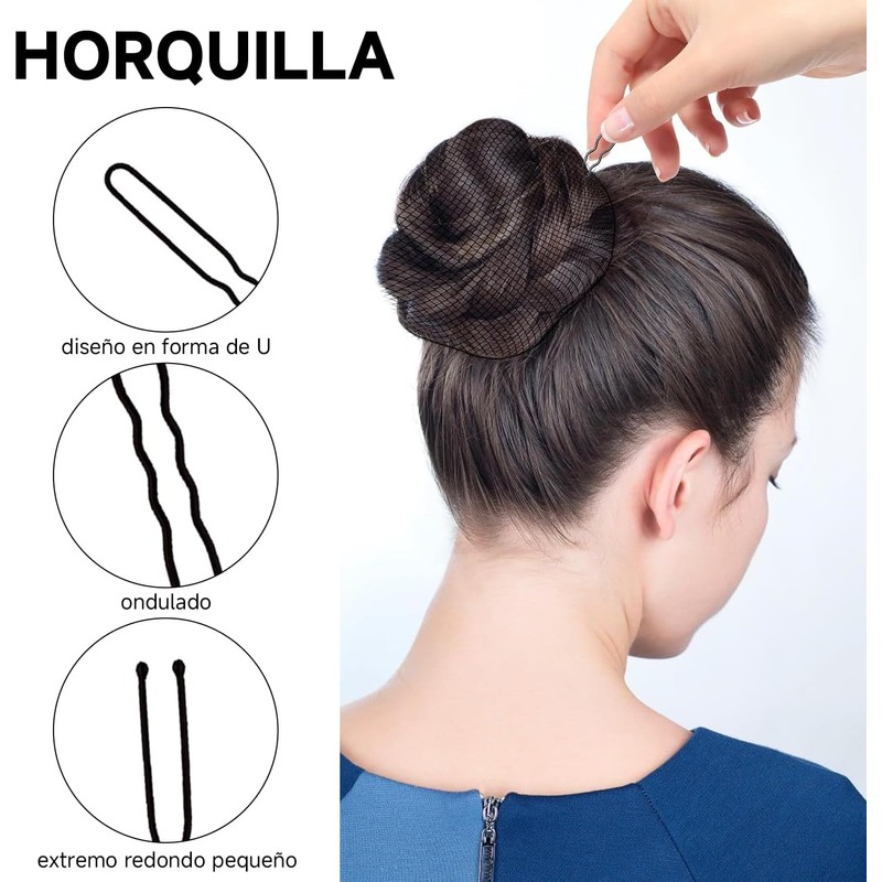 100pzs Red para Cabello, 50 pcs Ligas para Cabello, 50