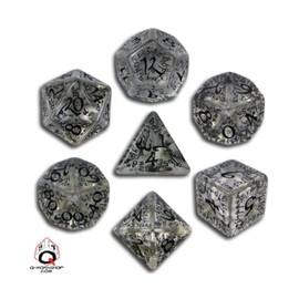 Q-Workshop Elvish Dice 7 Board Game, Transparent/Black