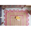 Chouhan Rugs Area Rug Natural Jute Hand Braided Rug Pink