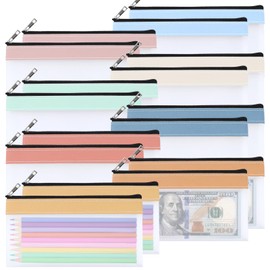 YOPCDJ 16PCS Clear Pencil Pouch, Pencil Case,Pen Holder with Zipper for Kids, Clear Travel Pouch, Pencil Pouch for Office School Supplies