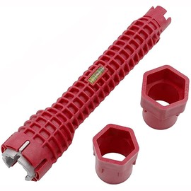 ANCLLO 8-in-1 Faucet and Sink Installer Multi-purpose Wrench Plumbing Tool for Toilet Bowl Sink Bathroom Kitchen Plumbing-Red