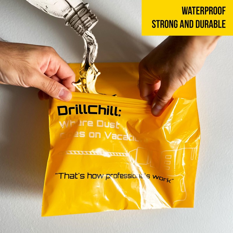 DrillChill Drilling Dust Catcher Bags - 30PCS Disposable Yellow Dust