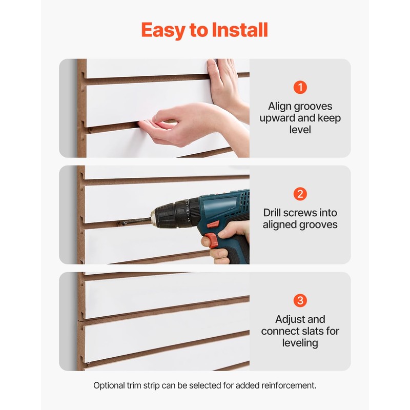 VEVOR Slat Wall Paneling, 4 x 4 ft, MDF Garage