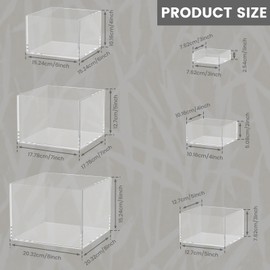 Hnvdkln 6 Pcs Acrylic Box with Hollow Bottom 6 Different Sizes Buffet Risers Stackable Buffet Stands Reusable Food Stands Reusable Food Stands Multifunctional Food Display Risers for Cupcake Candy Food,Parties,Brunch