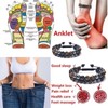 2/4/6PCS Black Obsidian Anklet Bracelets for Women Men Anti-Swelling Magnetictherapy