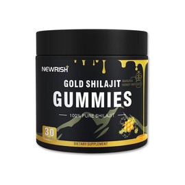 Newrish Gold Shilajit Gummies - 100% Natural & Organic - 30 Gummies with Manuka Honey Fulvic Acid & 85+ Trace Minerals for Enhanced Athletic Performance - Fitness:_1 can