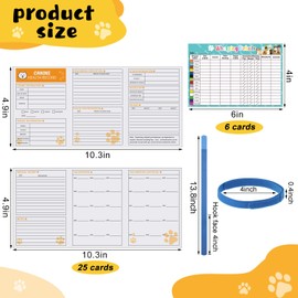 47 Pcs Canine Health Record Booklets and Puppy Whelping Collar Kit, Include 25 Puppy Vaccination Record Card 15 Puppy ID Collar Nylon Puppy Collars for Litter with Color Matching Sticker for Pet Owner