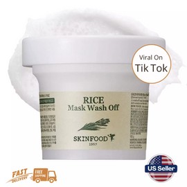 SKINFOOD Rice Mask Wash Off 3.5oz / Gently Exfoliates the Skin/Softening with Nu