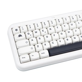 GEKUCAP White PBT Keycaps 144 Keys Minimalist Style MOA Profile Key Caps Dye Sublimation Customized Keycaps Set Compatible with Cherry MX Switches Mechanical Keyboards