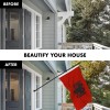 G128 Flag Pole 6FT Black & Albania Flag 3x5FT Combo