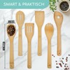 smartday Kochlöffel Set 6-teilig aus Bambus I Robust & langlebig