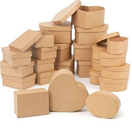 Factory Direct Craft Paper Mache Assorted Shape Boxes | 24 Box Set